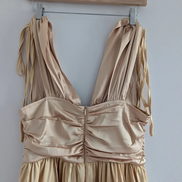3/$30 Bnwt Gold Rushed Mini Mini Dress - Picture 5 of 13